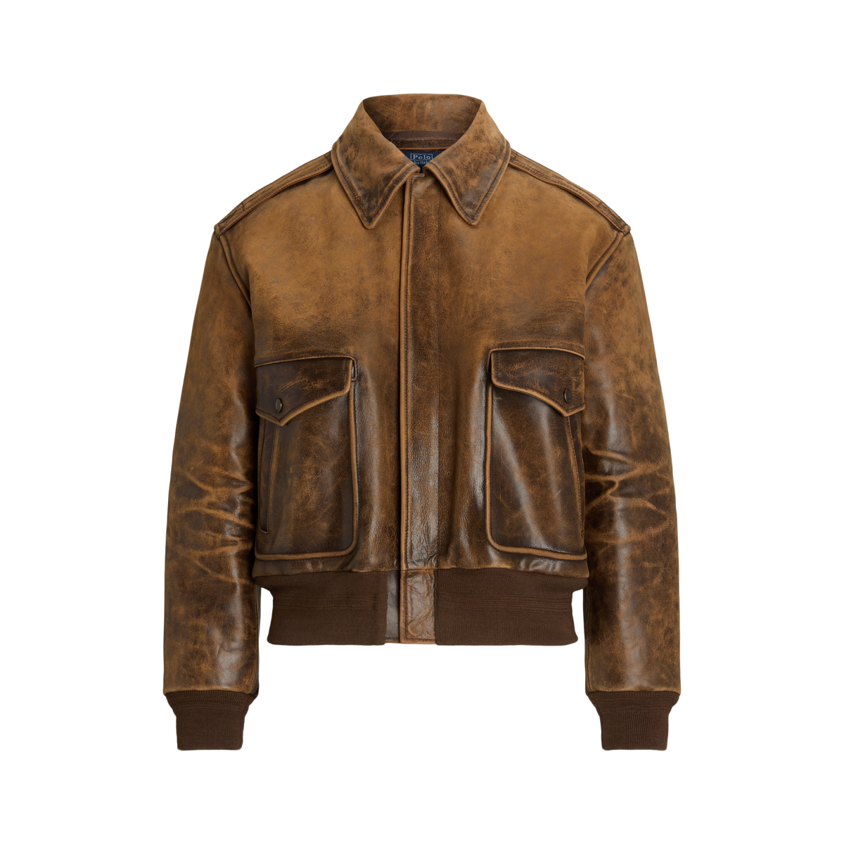 Ralph lauren leather bomber jacket clearance