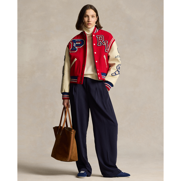 Red/Cream Letterman Jacket Polo Ralph Lauren for fall 4