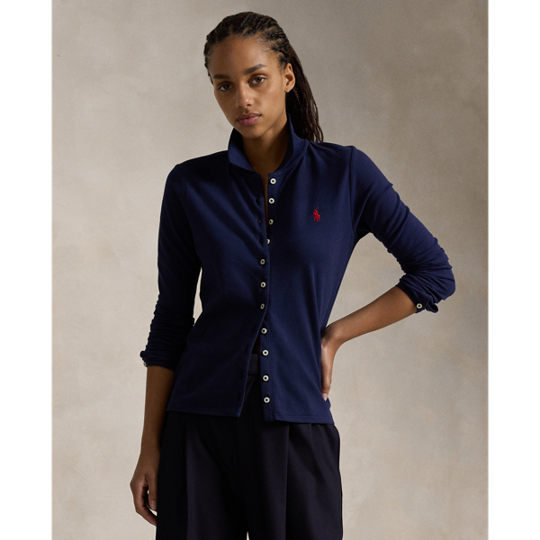 Women s Blue Long Sleeve Polo Shirts Ralph Lauren