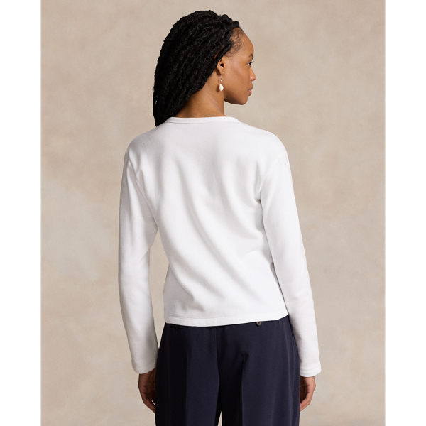 売れ筋商品|||ラルフローレン ニット&セーター レディース アウター FRENCH TERRY CARDIGAN - Cardigan - white French Terry Cardigan