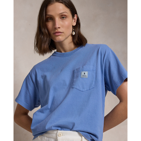 Cotton Jersey Pocket T Shirt for Women Ralph Lauren IL