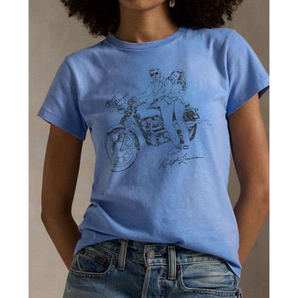 Shrunken-Fit Jersey-T-Shirt mit Grafik Polo Ralph Lauren in Herbstblau 6