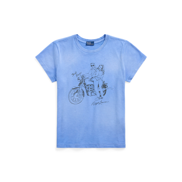 Shrunken-Fit Jersey-T-Shirt mit Grafik Polo Ralph Lauren in Herbstblau 2