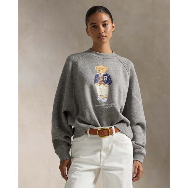 Ralph lauren teddy bear sweater grey hotsell