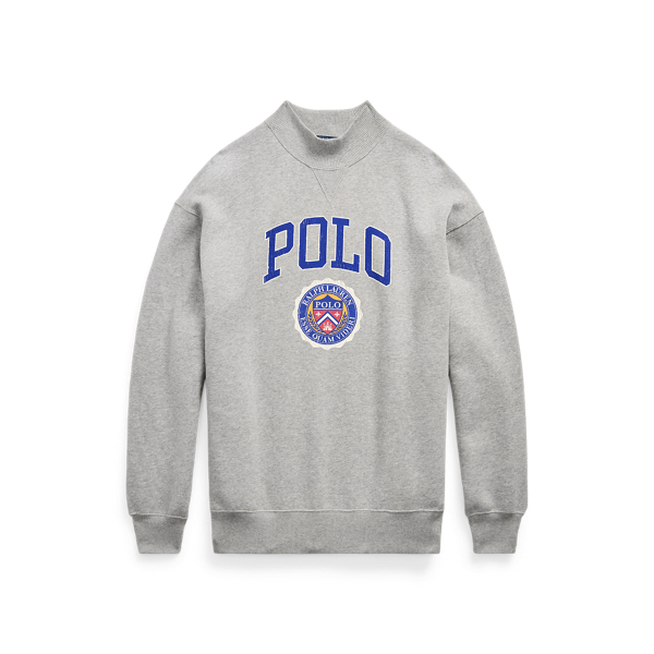 Logo Crest Lightweight Fleece Mockneck for Women Ralph Lauren UK