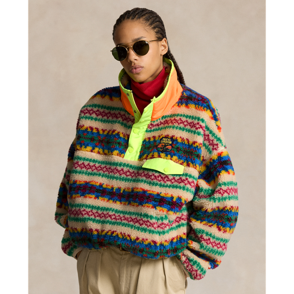 Fair Isle High Pile Fleece Mockneck for Women Ralph Lauren UK