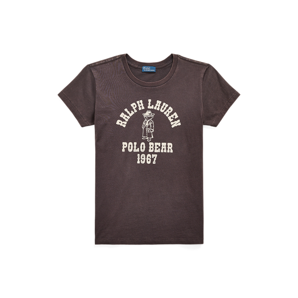 Baumwolljersey T Shirt mit Polo Bear