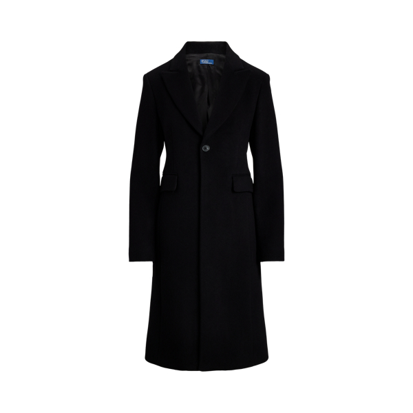 Single breasted black coat on sale