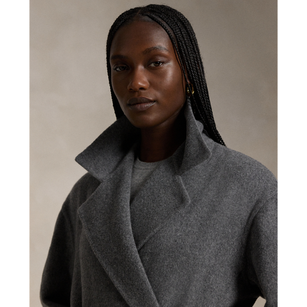 【未使用】SMOOTH MELANGE WRAP COAT(ダークグレー) Double-Faced Wool Wrap Coat for Women | Ralph Lauren® BR