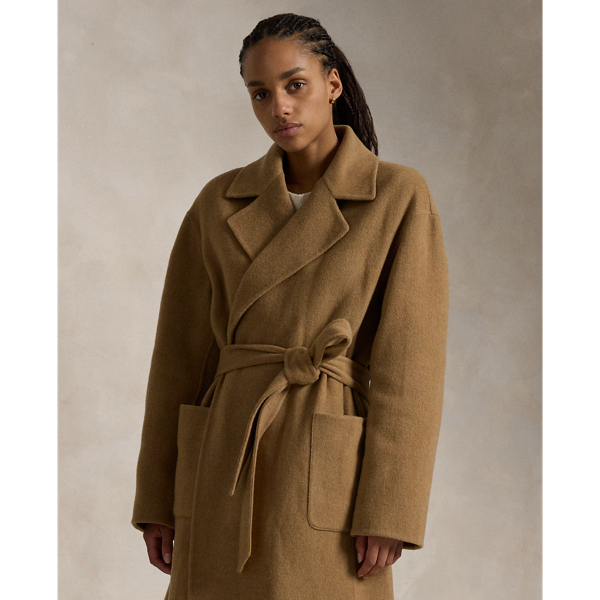 Double Faced Wool Wrap Coat