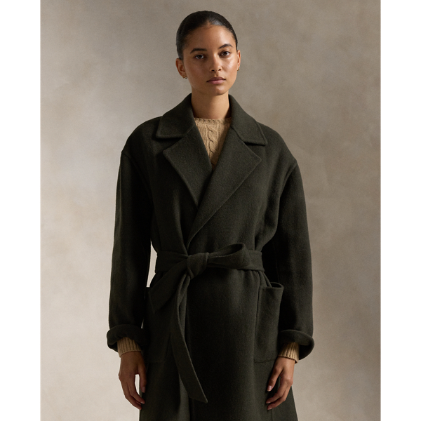 Ralph lauren black wrap coat hotsell