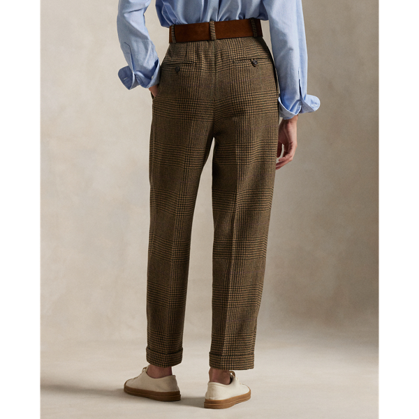 Wool Blend Tweed Tapered Pant