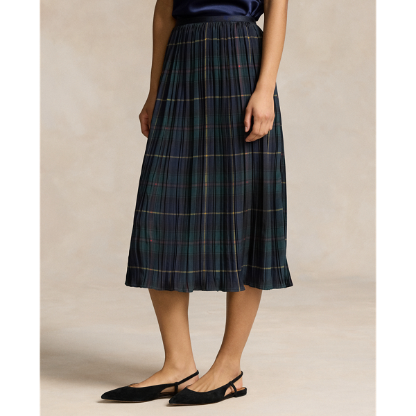 Plaid Pleated Midi Skirt for Women Ralph Lauren UK