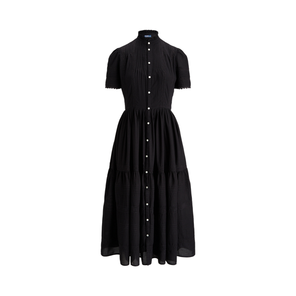 Lace Trim Cotton Voile Dress