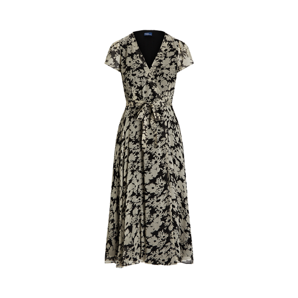 Polo ralph lauren floral crepe wrap dress on sale