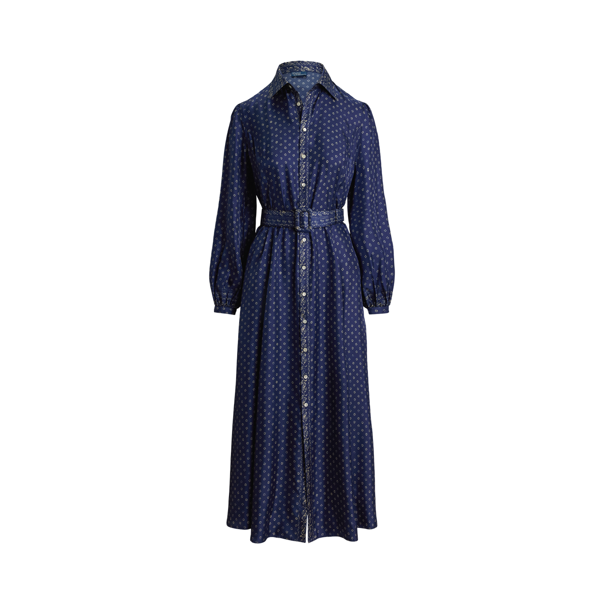 Mixed-Print Mulberry Silk Shirtdress