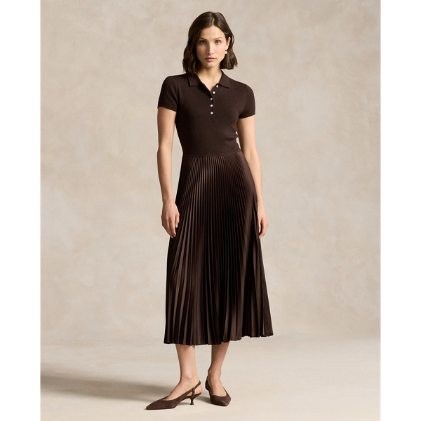 Squire Brown Polo Sweater-Bodice Midi Dress  Polo Ralph Lauren 1