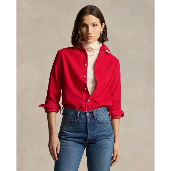 Red ralph lauren shirt womens on sale