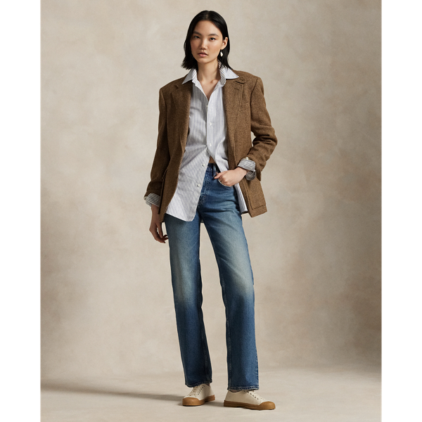 売れ筋商品|||ラルフローレン カットソー トップス レディース Women's Stretch Slim Fit Striped Oxford Shirt White/Heritage  Polo Ralph Lauren Women's Stretch Slim Fit Oxford Shirt - Macy's