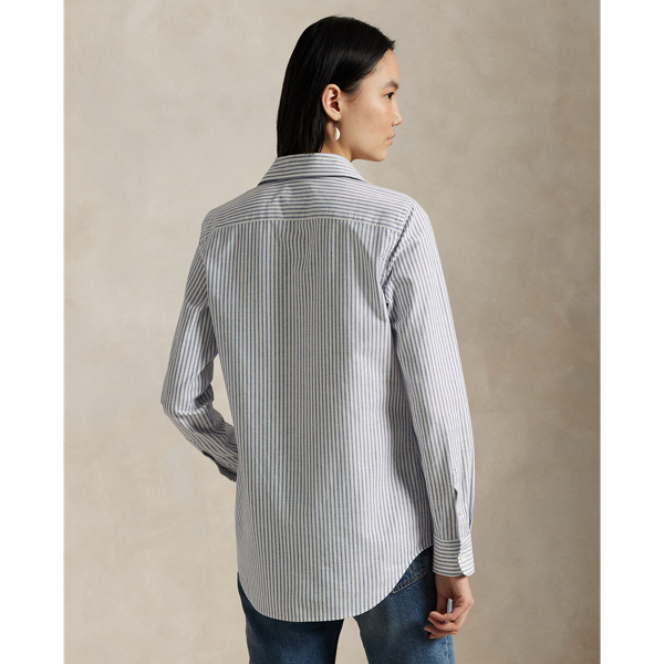 Stretch Slim Fit Striped Oxford Shirt
