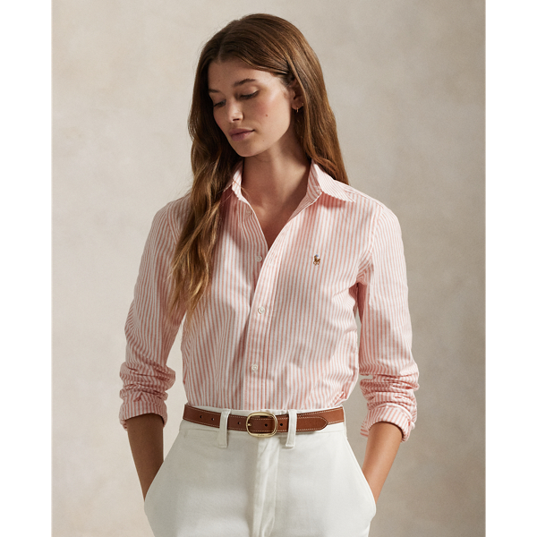 White Orange Slim-Fit Stretch-Oxfordhemd mit Streifen Polo Ralph Lauren 1