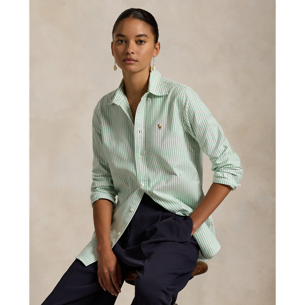 Stretch Slim Fit Striped Oxford Shirt for Women Ralph Lauren® IN
