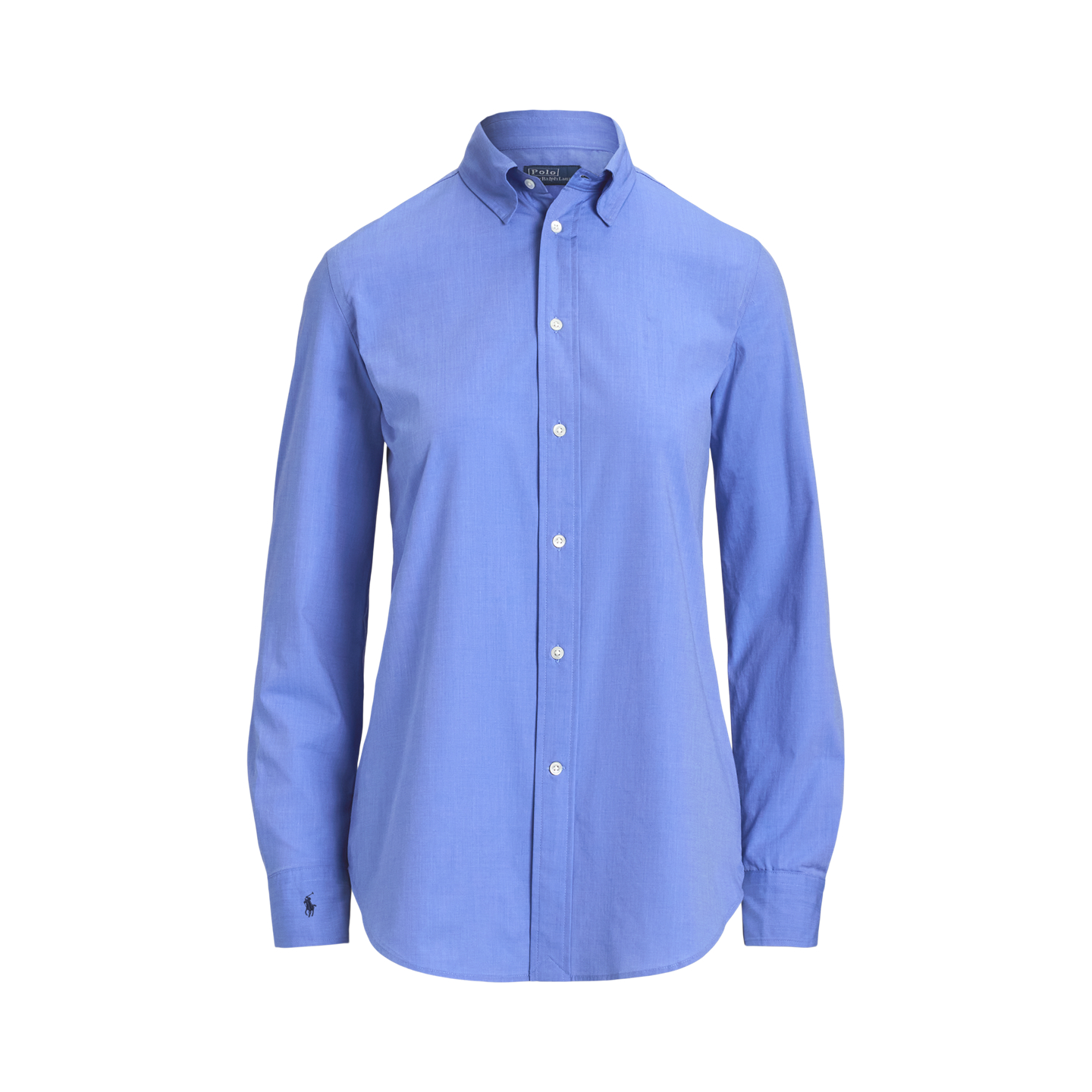 Женская рубашка Ralph Lauren End-On-End Stretch Slim Fit Cotton, цвет: Синий — фото 5