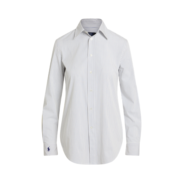 Polo Ralph Lauren ストレッチ スリム フィット コットン シャツ White Blue 2