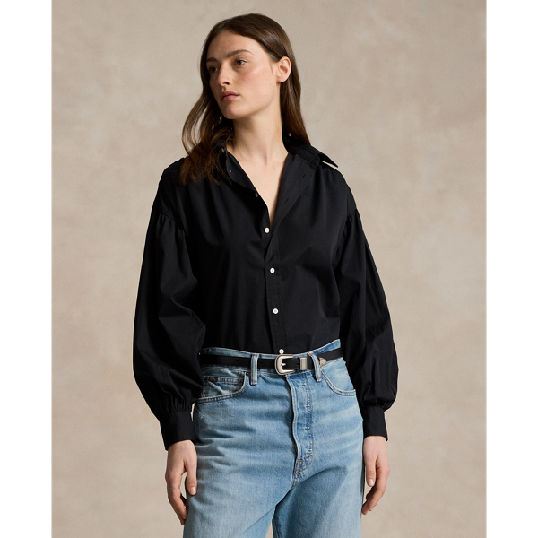 Relaxed-Sleeve Cotton Shirt