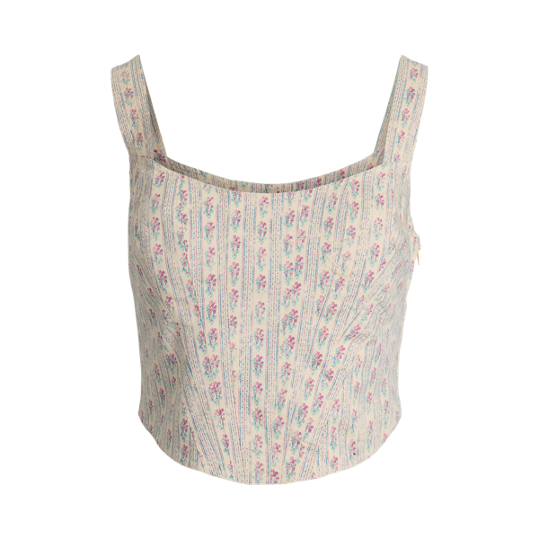 Haut corset en coton fleuri Polo Ralph Lauren en 1