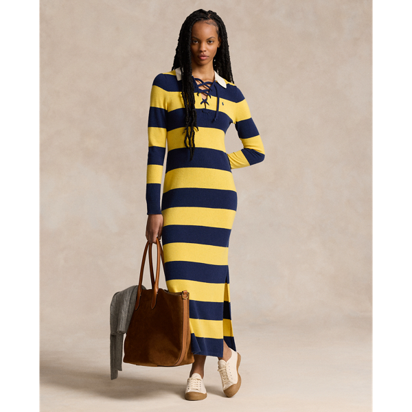 Striped Cashmere Rugby Jumper Dress