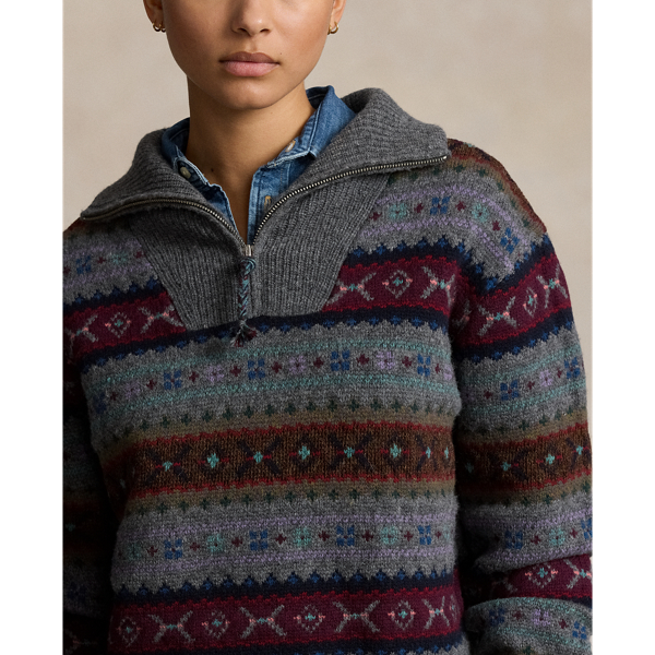 Fair Isle Wool Half Zip Jumper for Women Ralph Lauren IE