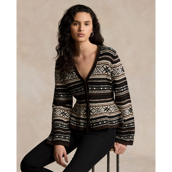 Geo Stripe Peplum Cardigan