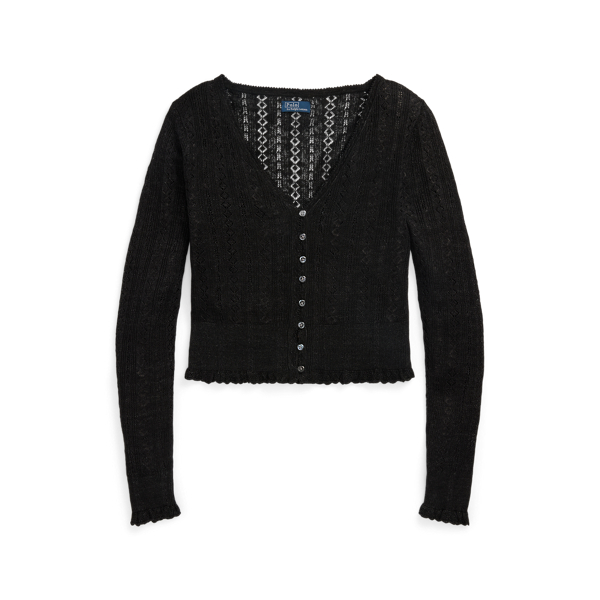 Lauren Ralph Lauren Womens Black Azitah Cashmere V-Neck outlet Cardigan Size L $265