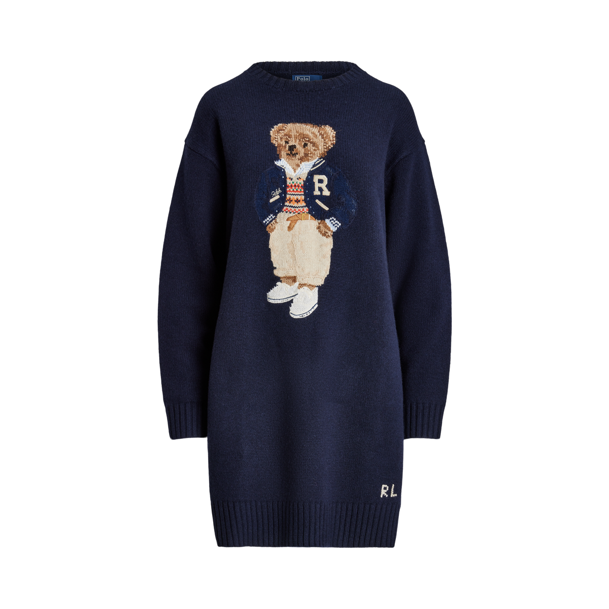SALE国内即発【POLO Ralph Lauren】ワッフルニット Preppy Dress Cotton dress with Polo Bear print brand POLO RALPH LAUREN