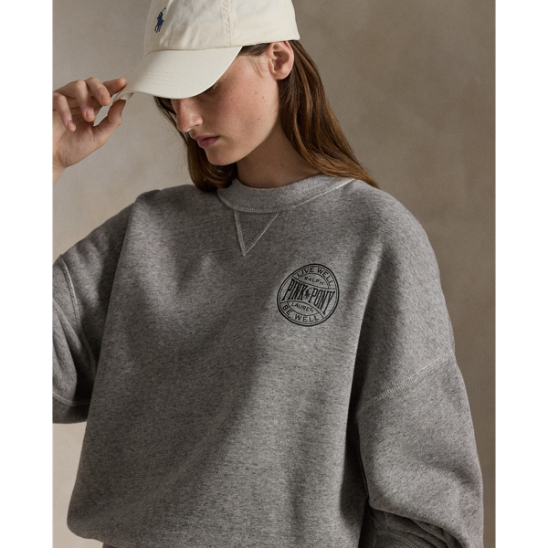 Pink Pony Logo Fleece Crewneck