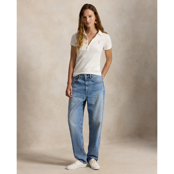 Slim-Fit Stretch-Poloshirt mit Pink Pony