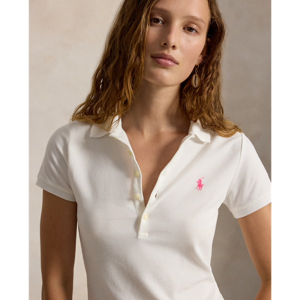 Slim-Fit Stretch-Poloshirt mit Pink Pony