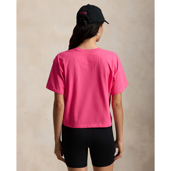 Pink Pony Cotton Jersey Cropped Tee