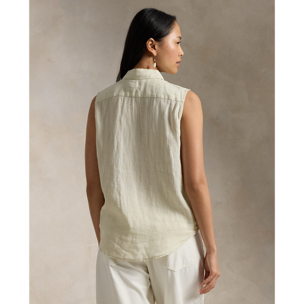 Basic Sand Linen Sleeveless Shirt Polo Ralph Lauren 4