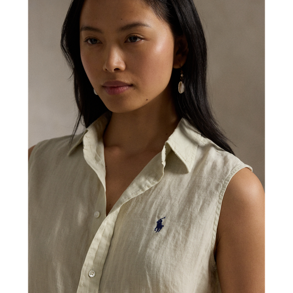 Basic Sand Linen Sleeveless Shirt Polo Ralph Lauren 5