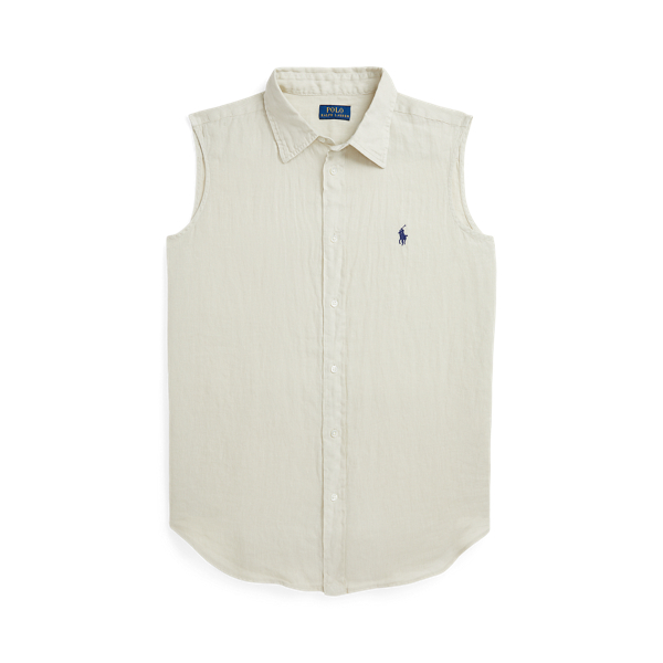 Basic Sand Linen Sleeveless Shirt Polo Ralph Lauren 2