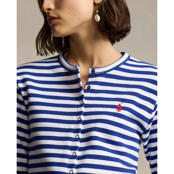 売れ筋商品|||ラルフローレン ニット&セーター レディース アウター STRIPED FRENCH TERRY CARDIGAN - Cardigan - preppy green/white s7-AI211942806002_alternate3?$