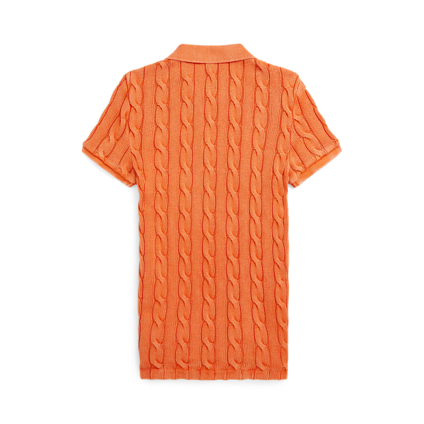 トップス Stussy Cable Short Sleeved Polo Orange M Classic Pique Polo – Orange | Knit/Jersey | Stüssy