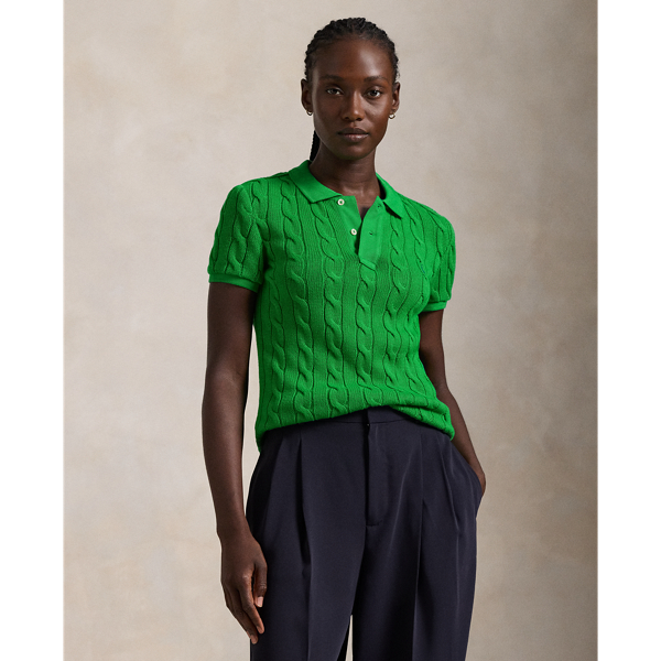 Cable-Knit Polo Shirt