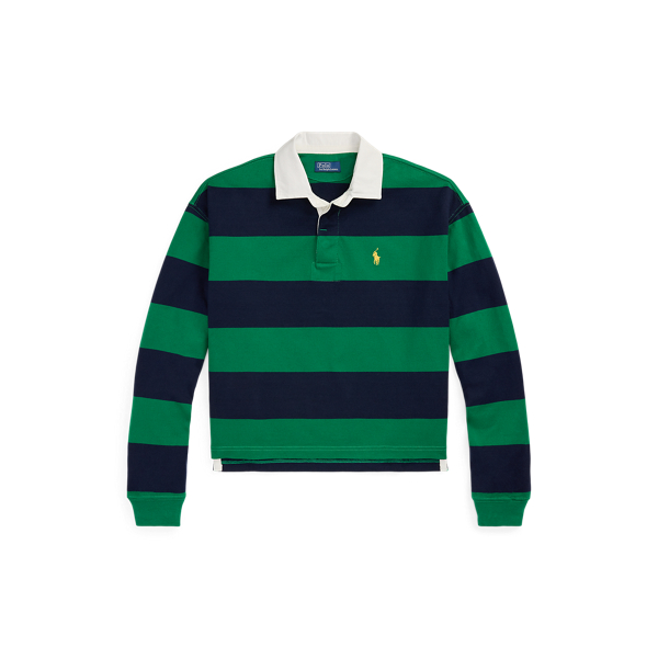 Striped Cropped Jersey Rugby Shirt