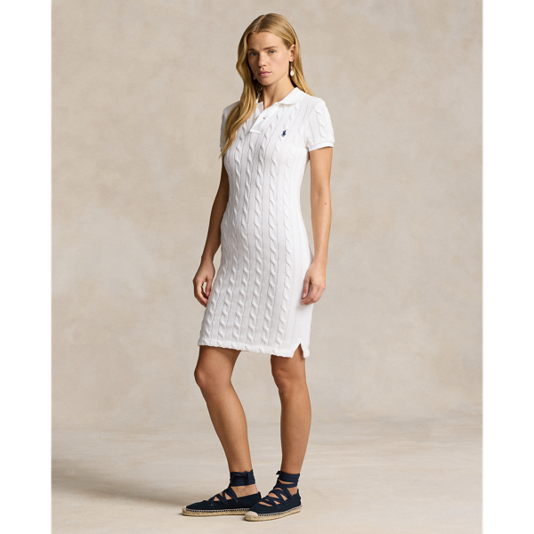 Ralph lauren white cotton dress online