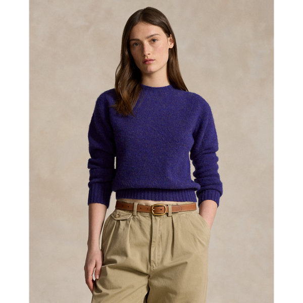 Purple Heather Wool Crewneck Sweater Polo Ralph Lauren 1