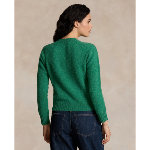 Shetland Green Wool Crewneck Jumper Polo Ralph Lauren 5