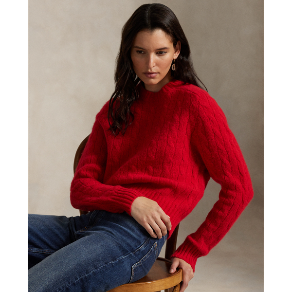 Pull col rond en laine mélangée torsadée